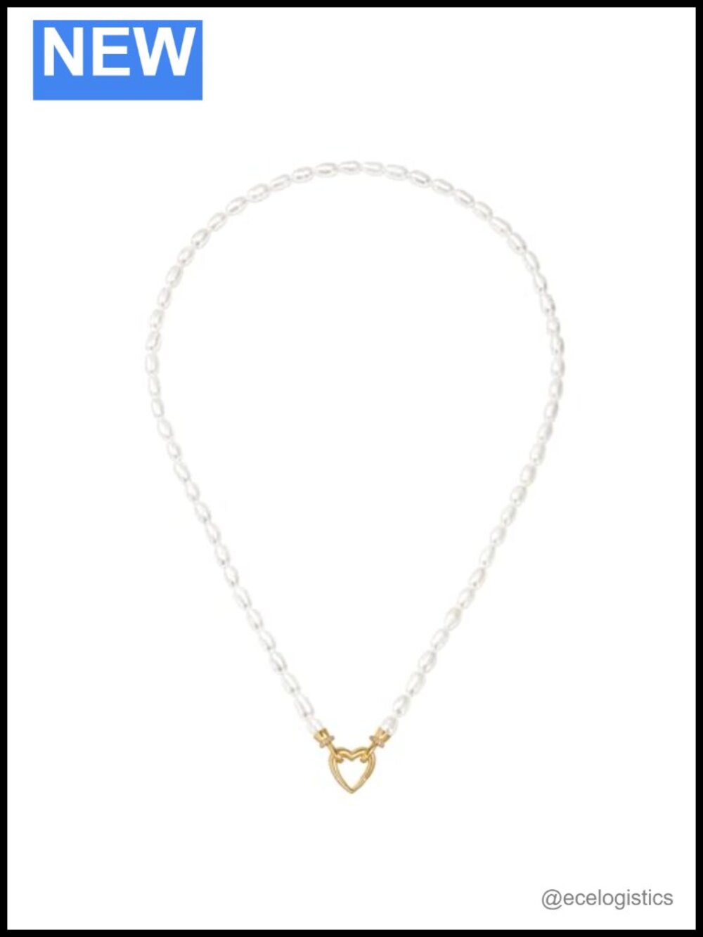 Handmade Pearl Beaded Choker Necklace 14k Gold Plated 17.7"